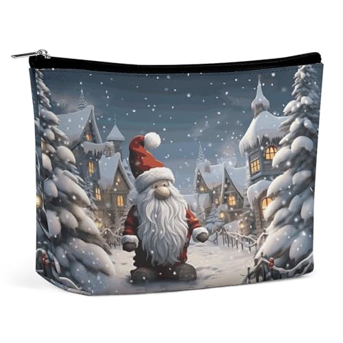 Wasserdichte Reise-Make-up-Tasche, Organizer, PU-Leder, Weihnachts-Kosmetiktasche, kleiner Kulturbeutel, niedlich, tragbare Reißverschlusstasche für Damen und Herren, Reisezubehör Wasserdichte Reise-Make-up-Tasche, Organizer, PU-Leder, Weihnachts-Kosmetiktasche, kleiner Kulturbeutel, niedlich, tragbare Reißverschlusstasche für Damen und Herren, Reisezubehör von LPAGBCNU