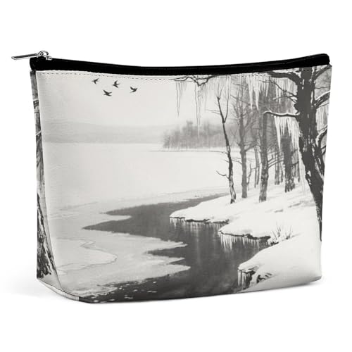 Wasserdichte Reise-Make-up-Tasche, Organizer, PU-Leder, Winter-Kosmetiktasche, kleiner Kulturbeutel, niedlich, tragbare Reißverschlusstasche für Damen und Herren, Reisezubehör Wasserdichte Reise-Make-up-Tasche, Organizer, PU-Leder, Winter-Kosmetiktasche, kleiner Kulturbeutel, niedlich, tragbare Reißverschlusstasche für Damen und Herren, Reisezubehör von LPAGBCNU