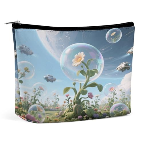 Wasserdichte Reise-Make-up-Tasche, Organizer, PU-Leder, Zero Gravity, Garten-Kosmetiktasche, niedlich, tragbare Reißverschlusstasche für Damen und Herren, Reisezubehör von LPAGBCNU