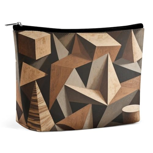 Wasserdichte Reise-Make-up-Tasche, Organizer, PU-Leder, geometrische Kosmetiktasche, kleine Kulturbeutel, niedlich, tragbare Reißverschlusstasche für Damen und Herren, Reisezubehör Wasserdichte Reise-Make-up-Tasche, Organizer, PU-Leder, geometrische Kosmetiktasche, kleine Kulturbeutel, niedlich, tragbare Reißverschlusstasche für Damen und Herren, Reisezubehör von LPAGBCNU