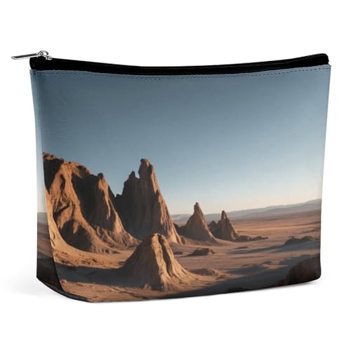 Wasserdichte Reise-Make-up-Tasche, Organizer, PU-Leder, schwarze Wüste, Kosmetiktasche, kleiner Kulturbeutel, niedlich, tragbare Reißverschlusstasche für Damen und Herren, Reisezubehör Wasserdichte Reise-Make-up-Tasche, Organizer, PU-Leder, schwarze Wüste, Kosmetiktasche, kleiner Kulturbeutel, niedlich, tragbare Reißverschlusstasche für Damen und Herren, Reisezubehör von LPAGBCNU