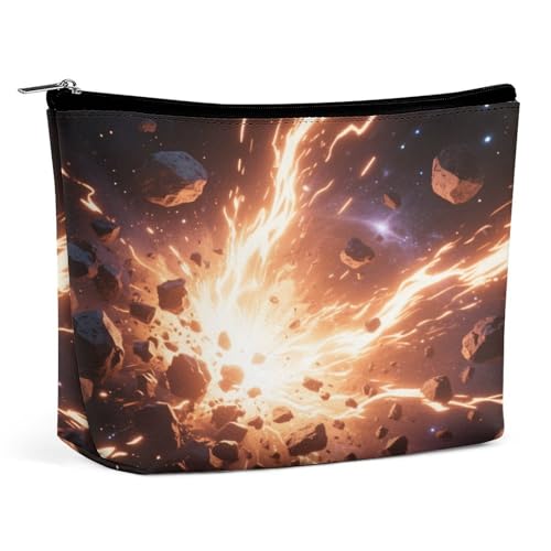 Wasserdichte Reise-Make-up-Tasche, Organizer, PU-Leder, stürmischer Raum, Kosmetiktasche, kleiner Kulturbeutel, niedlich, tragbare Reißverschlusstasche für Damen und Herren, Reisezubehör Wasserdichte Reise-Make-up-Tasche, Organizer, PU-Leder, stürmischer Raum, Kosmetiktasche, kleiner Kulturbeutel, niedlich, tragbare Reißverschlusstasche für Damen und Herren, Reisezubehör von LPAGBCNU