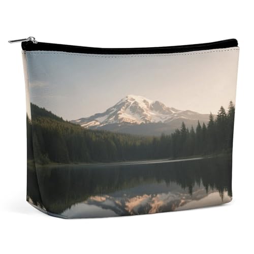 Wasserdichte Reise-Make-up-Tasche, Organizer, PU-Lederhalterung, Rainier Lake Kosmetiktasche, kleiner Kulturbeutel, niedlich, tragbare Reißverschlusstasche für Damen und Herren, Reisezubehör Wasserdichte Reise-Make-up-Tasche, Organizer, PU-Lederhalterung, Rainier Lake Kosmetiktasche, kleiner Kulturbeutel, niedlich, tragbare Reißverschlusstasche für Damen und Herren, Reisezubehör von LPAGBCNU