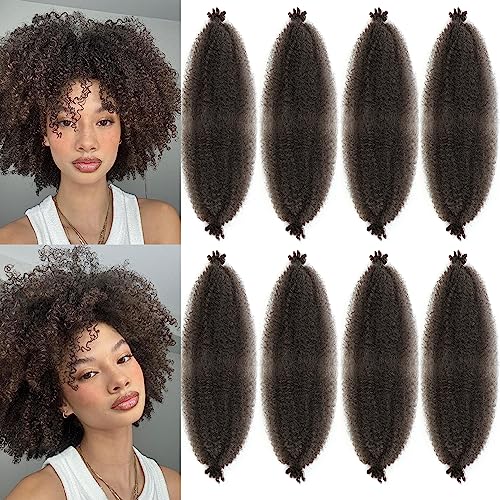 16 Zoll 3 Packs Vorgetrennte Springy Afro Kinky Twist Crochet Haar für Frauen Flechten Haar für Faux Locs Synthetische Pre Fluffed Frühling Twsit Haarverlängerungen (4#, 12inch(Pack of 8)) von LPARMJIT