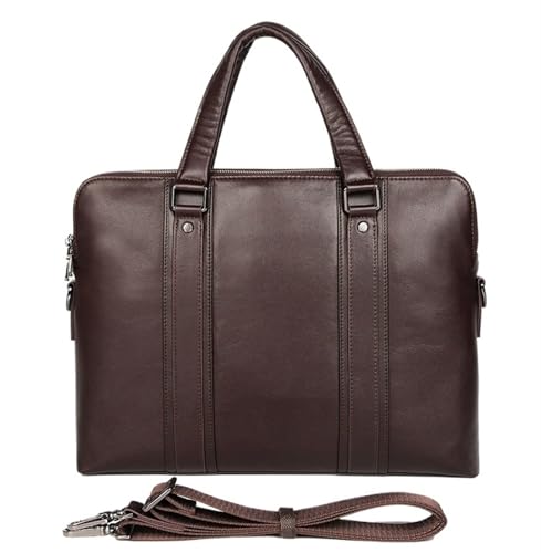 Arbeitstasche Leder Aktentasche Männer Business Tasche 15,6 "Laptop 14 Männliche Büro Dokument Datei Fall Schulter(Style 2 Coffee) von LPATEBCVU