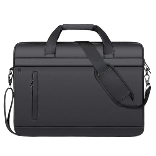 Arbeitstasche Männer Aktentasche Tasche Business Leder Schulter Messenger Taschen Wasserdichte Büro Handtasche 15 Zoll Laptop(Black) von LPATEBCVU