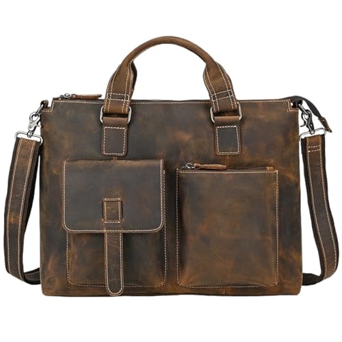 LPATEBCVU Arbeitstasche Herren-Lederhandtasche, Leder-Aktentasche, Umhängetasche, Business-Umhängetasche, Multifunktions-Computertasche von LPATEBCVU