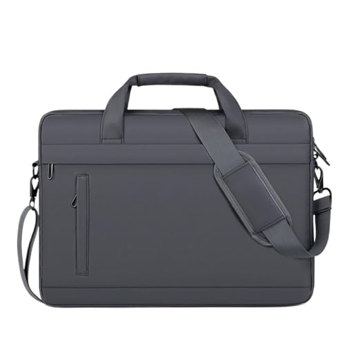 LPATEBCVU Arbeitstasche Männer Aktentasche Tasche Business Leder Schulter Messenger Taschen Wasserdichte Büro Handtasche 15 Zoll Laptop(Grey) von LPATEBCVU