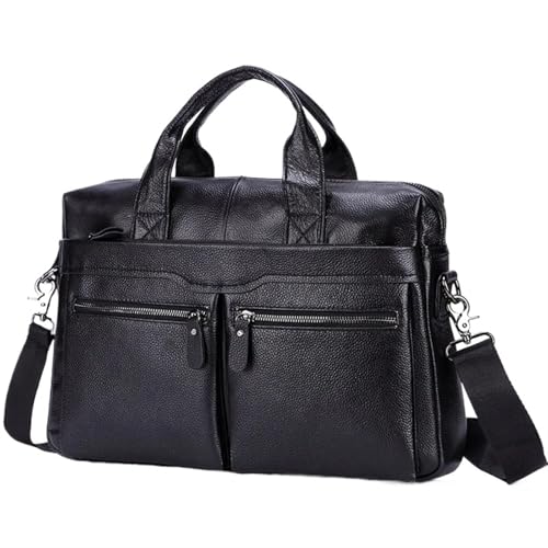 LPATEBCVU Arbeitstasche Schwarze Herren-Lederhandtaschen, große Leder-14-Zoll-Laptop-Kuriertaschen, Business-Herren-Reisetaschen, Umhängetaschen, Aktentaschen LPATEBCVU Arbeitstasche Schwarze Herren-Lederhandtaschen, große Leder-14-Zoll-Laptop-Kuriertaschen, Business-Herren-Reisetaschen, Umhängetaschen, Aktentaschen von LPATEBCVU