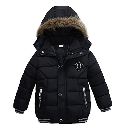 LPATTERN Junge Winter warme Baumwollkleidung Winterjacke, Schwarz, 86(Fabrikgröße: 90) von LPATTERN