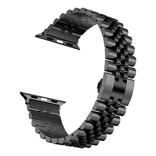 LPMPCZKZGF Fünf Baht Metallband Kompatibel mit Apple Watch 44mm 42mm 40mm 38mm Männer/Frauen Ersatzgürtel kompatibel mit iWatch 7 6 5 4 3 2 SE. Band Uhrarmband(B,42mm-44mm-45mm) von LPMPCZKZGF