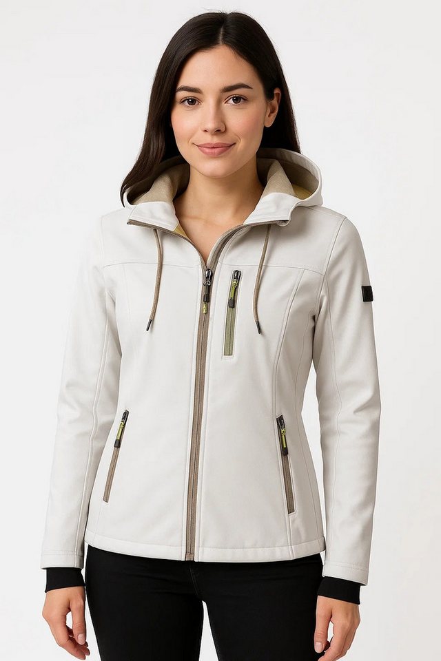 LPO Softshelljacke SHELBY PEAK II leichte Softshelljacke mit All-Over-Print und abnehmbarer Kapuze von LPO
