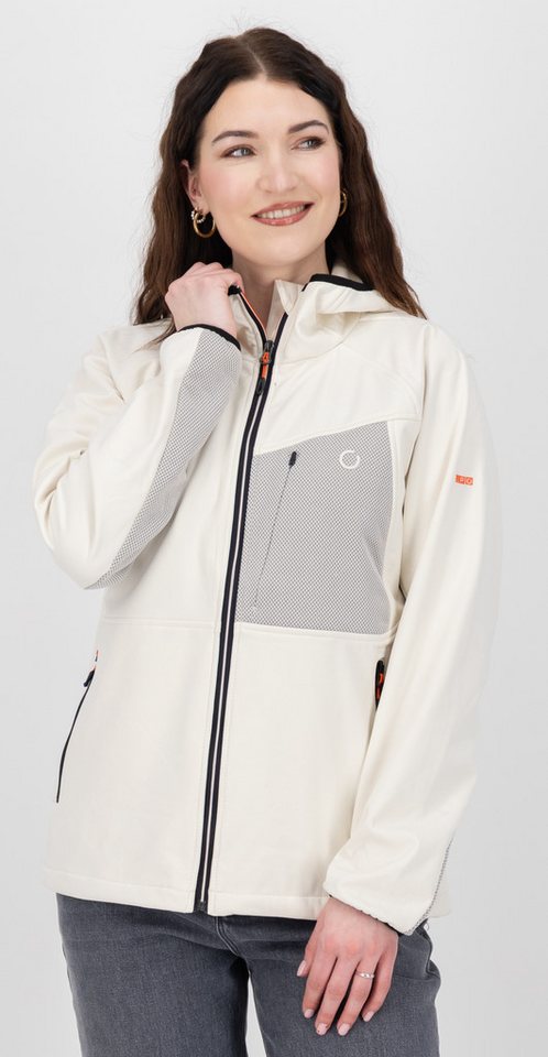 LPO Softshelljacke PIARA Damen Softshelljacke Outdoorjacke CS angeschnittene Kapuze von LPO