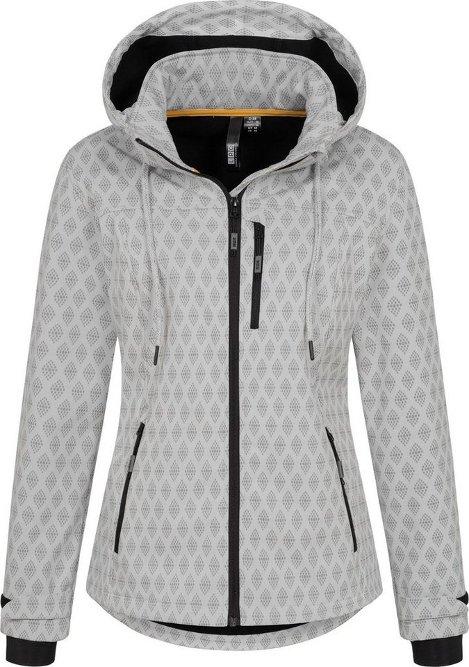 LPO Softshelljacke SHELBY PEAK III Women leichte Softshelljacke mit All-Over-Print und abnehmbarer Kapuze von LPO