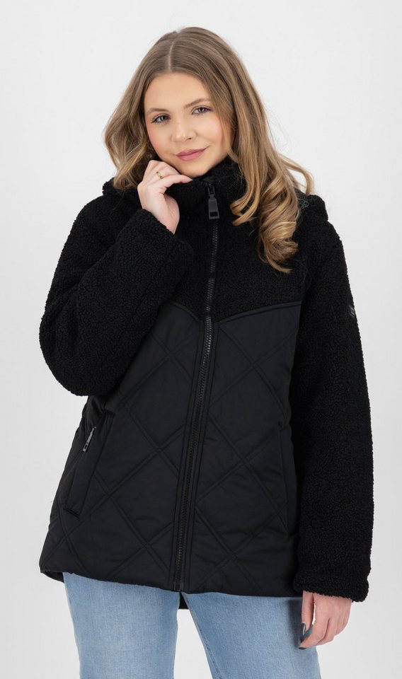 LPO Steppjacke Steppjacke Xavia im Materialmix mit Sherpa-Fleece Women CS mit regulierbarer Kapuze von LPO
