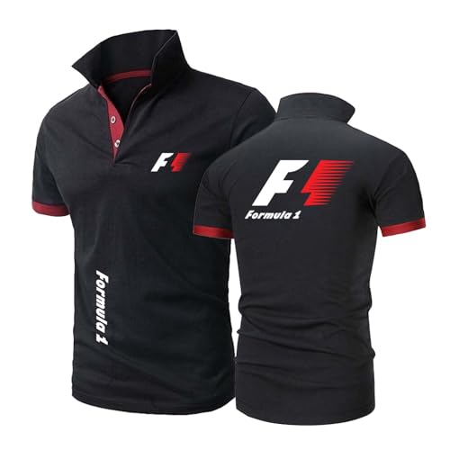 Herren Poloshirts In Collision Color Für F.1 Leichtes Kurzärmliges Trainings T-Shirt Mit Knöpfen Halblangen Ärmeln Kragen Und Print-HeiS+HongS||m von LPPALsjd