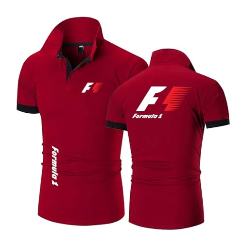 Herren Poloshirts In Collision Color Für F.1 Leichtes Kurzärmliges Trainings T-Shirt Mit Knöpfen Halblangen Ärmeln Kragen Und Print-JHS||m von LPPALsjd