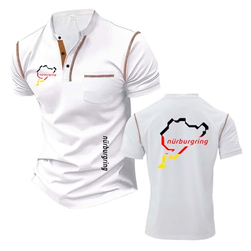 Lässiges Henley T-Shirt Herren Für N.u.rb.ur.gr.ing Grafik Unterwäsche Fitness T-Shirt Stehkragen Kurzärmliges Weiches Poloshirt Schnelltrocknend Halbarm-BaiS||x_l von LPPALsjd