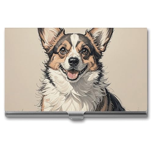 LPSADGF Bear Eats Fish Visitenkartenhalter, schmal, Metall-Aluminiumlegierung, Kreditkartenetui, professionelle Klappabdeckung, Visitenkarten-Organizer, Brieftasche für Männer und Frauen von LPSADGF