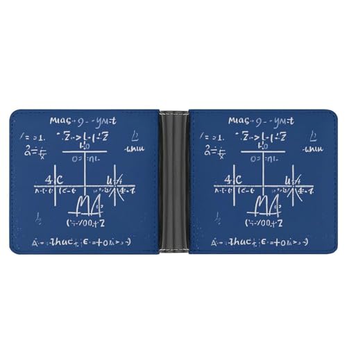 LPSADGF Cowboy Schwarz Hut Westernstiefel Herren Geldbörse Leder Geldklammer Slim Passcase mit 6 Kartenfächern, 2 versteckten Taschen, Mathematikformel, Einheitsgröße, Modern von LPSADGF