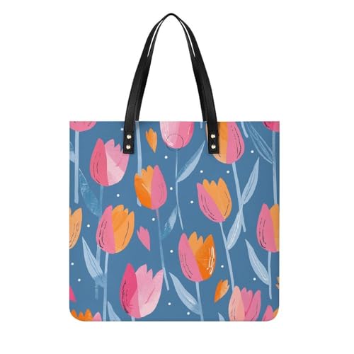 LPSADGF Gelbe Tragetasche mit Blumenmuster für Damen, Lederhandtasche, Make-up-Tasche mit magnetischer Schnalle, Freizeittasche, Retro-Muster, 39x39cm LPSADGF Gelbe Tragetasche mit Blumenmuster für Damen, Lederhandtasche, Make-up-Tasche mit magnetischer Schnalle, Freizeittasche, Retro-Muster, 39x39cm von LPSADGF