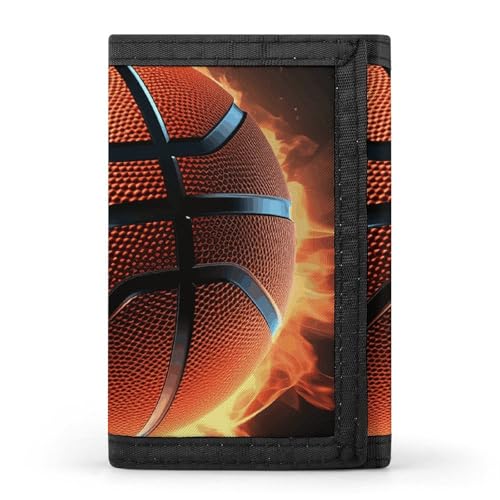 LPSADGF Geldbörse für Herren - Slim Trifold Wallet 3D Basketball Geldklammer Münzbörse mit 8 Kreditkartenfächern, 3D-Basketball., Einheitsgröße, Modern von LPSADGF