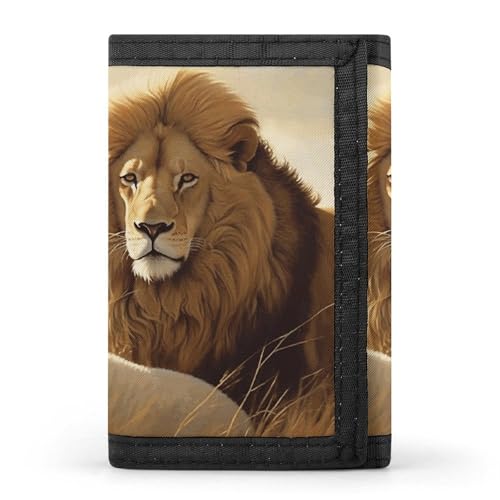 LPSADGF Geldbörse für Herren - Slim Trifold Wallet 3D Basketball Geldklammer Münzbörse mit 8 Kreditkartenfächern, Löwenschaf, Einheitsgröße, Modern von LPSADGF