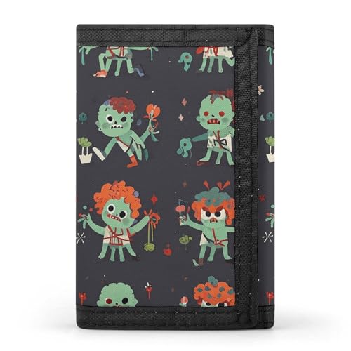 LPSADGF Geldbörse für Herren - Slim Trifold Wallet Deutscher Schäferhund Geldklammer Münzbörse mit 8 Kreditkartenfächern, Viele Zombies, Einheitsgröße, Modern von LPSADGF