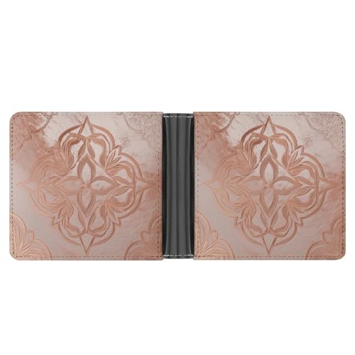 LPSADGF Green Tree of Life Herren Geldbörse Leder Geldklammer Slim Passcase mit 6 Kartenfächern, 2 versteckten Taschen, Roségold, Einheitsgröße, Modern von LPSADGF