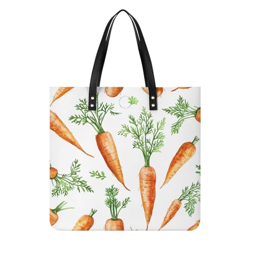 LPSADGF Grüne kleine Schnecken-Tragetasche für Damen, Lederhandtasche, Make-up-Tasche mit magnetischer Schnalle, Freizeittasche, Frisches Karottenmuster, 39x39cm LPSADGF Grüne kleine Schnecken-Tragetasche für Damen, Lederhandtasche, Make-up-Tasche mit magnetischer Schnalle, Freizeittasche, Frisches Karottenmuster, 39x39cm von LPSADGF