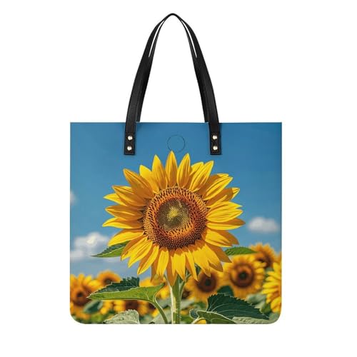 LPSADGF Italienische toskanische Tragetasche für Damen, Lederhandtasche, Make-up-Tasche mit Magnetschnalle, Freizeittasche, Blühende Sonnenblumen, 39x39cm LPSADGF Italienische toskanische Tragetasche für Damen, Lederhandtasche, Make-up-Tasche mit Magnetschnalle, Freizeittasche, Blühende Sonnenblumen, 39x39cm von LPSADGF