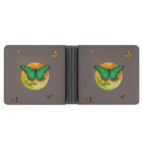 LPSADGF Punk Rock Kopfhörer Schädel Herren Geldbörse Leder Geldklammer Slim Passcase mit 6 Kartenfächern, 2 versteckten Taschen, Sonne und Mond Grün Motte, Einheitsgröße, Modern LPSADGF Punk Rock Kopfhörer Schädel Herren Geldbörse Leder Geldklammer Slim Passcase mit 6 Kartenfächern, 2 versteckten Taschen, Sonne und Mond Grün Motte, Einheitsgröße, Modern von LPSADGF