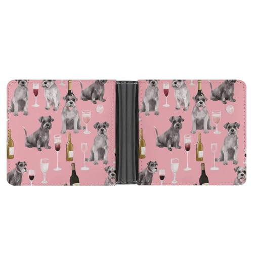 LPSADGF Red Eyed Tree Frog Herren Geldbörse Leder Geldklammer Slim Passcase mit 6 Kartenfächern, 2 versteckten Taschen, Schnauzer, Einheitsgröße, Modern von LPSADGF