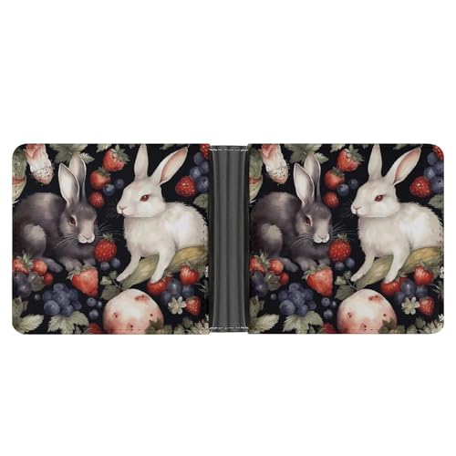 LPSADGF Schwarze und weiße Katzen Herren-Geldbörse, Leder, Geldklammer, schmal, mit 6 Kartenfächern, 2 versteckten Taschen, Hase und Erdbeere, One size, Modern LPSADGF Schwarze und weiße Katzen Herren-Geldbörse, Leder, Geldklammer, schmal, mit 6 Kartenfächern, 2 versteckten Taschen, Hase und Erdbeere, One size, Modern von LPSADGF