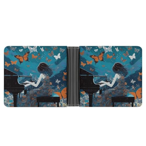 LPSADGF Schwarze und weiße Katzen Herren-Geldbörse, Leder, Geldklammer, schmal, mit 6 Kartenfächern, 2 versteckten Taschen, Mädchen, das Klavier spielt, One size, Modern LPSADGF Schwarze und weiße Katzen Herren-Geldbörse, Leder, Geldklammer, schmal, mit 6 Kartenfächern, 2 versteckten Taschen, Mädchen, das Klavier spielt, One size, Modern von LPSADGF