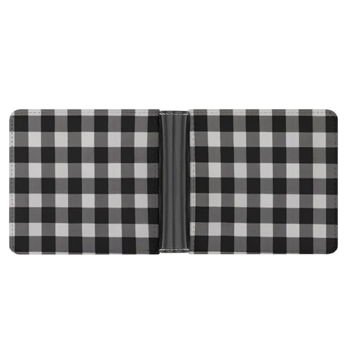 LPSADGF Schwarzes Arabisches Pferd Herren Geldbörse Leder Geldklammer Slim Passcase mit 6 Kartenfächern, 2 versteckten Taschen, Schwarz-Weiß-kariert, Einheitsgröße, Modern LPSADGF Schwarzes Arabisches Pferd Herren Geldbörse Leder Geldklammer Slim Passcase mit 6 Kartenfächern, 2 versteckten Taschen, Schwarz-Weiß-kariert, Einheitsgröße, Modern von LPSADGF