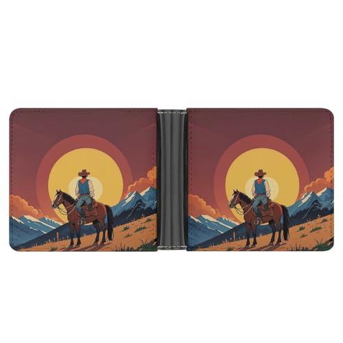 LPSADGF Shabby Chic Roses Herren Geldbörse Leder Geldklammer Slim Passcase mit 6 Kartenfächern, 2 versteckten Taschen, West Cowboy, Einheitsgröße, Modern von LPSADGF
