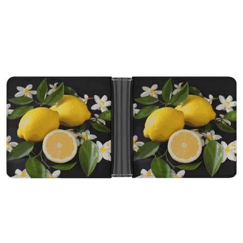 LPSADGF Strandlandschaft Herren Geldbörse Leder Geldklammer Slim Passcase mit 6 Kartenfächern, 2 versteckten Taschen, Zitrone und Blume, One size, Modern LPSADGF Strandlandschaft Herren Geldbörse Leder Geldklammer Slim Passcase mit 6 Kartenfächern, 2 versteckten Taschen, Zitrone und Blume, One size, Modern von LPSADGF