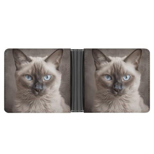 LPSADGF Two Mallard Ducks Herren Geldbörse Leder Geldklammer Slim Passcase mit 6 Kartenfächern, 2 versteckten Taschen, Schöne Siamkatze, Einheitsgröße, Modern von LPSADGF