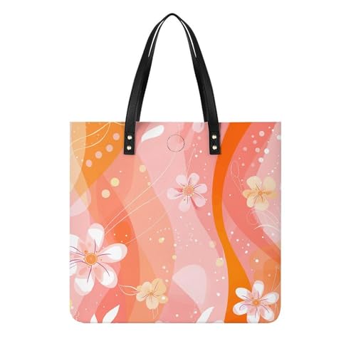 LPSADGF Violette Tragetasche mit Liebesmuster für Damen, Lederhandtasche, Make-up-Tasche mit Magnetschnalle, Freizeittasche, Blumen und Wirbel, 39x39cm LPSADGF Violette Tragetasche mit Liebesmuster für Damen, Lederhandtasche, Make-up-Tasche mit Magnetschnalle, Freizeittasche, Blumen und Wirbel, 39x39cm von LPSADGF