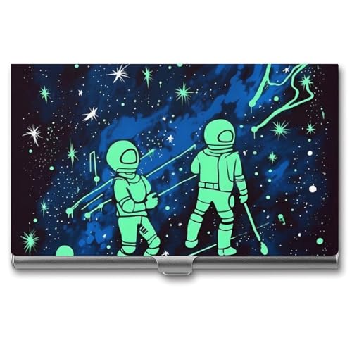 LPSADGF Visitenkartenhalter mit Aufschrift "Mother Bear And Her Slim - Metal Aluminum Alloy Credit Card Holder Case, Professional Flip Cover Business Cards Organizer Wallet for Men & Women (Buckle von LPSADGF