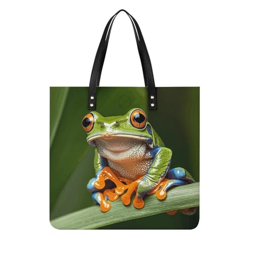 LPSADGF Wild Ducks And Tree Tote Bags for Women Leather Handbag Makeup Bag with Magnetic Buckle Design Casual Bag, Peace Tree Frosch, 39x39cm LPSADGF Wild Ducks And Tree Tote Bags for Women Leather Handbag Makeup Bag with Magnetic Buckle Design Casual Bag, Peace Tree Frosch, 39x39cm von LPSADGF