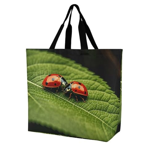 LPSADGF Wilde Enten und Baum Tragetasche für Frauen – wiederverwendbare faltbare Einkaufstasche, Crossbody-Schultertasche, Blätter und Marienkäfer, 40x40x16cm LPSADGF Wilde Enten und Baum Tragetasche für Frauen – wiederverwendbare faltbare Einkaufstasche, Crossbody-Schultertasche, Blätter und Marienkäfer, 40x40x16cm von LPSADGF
