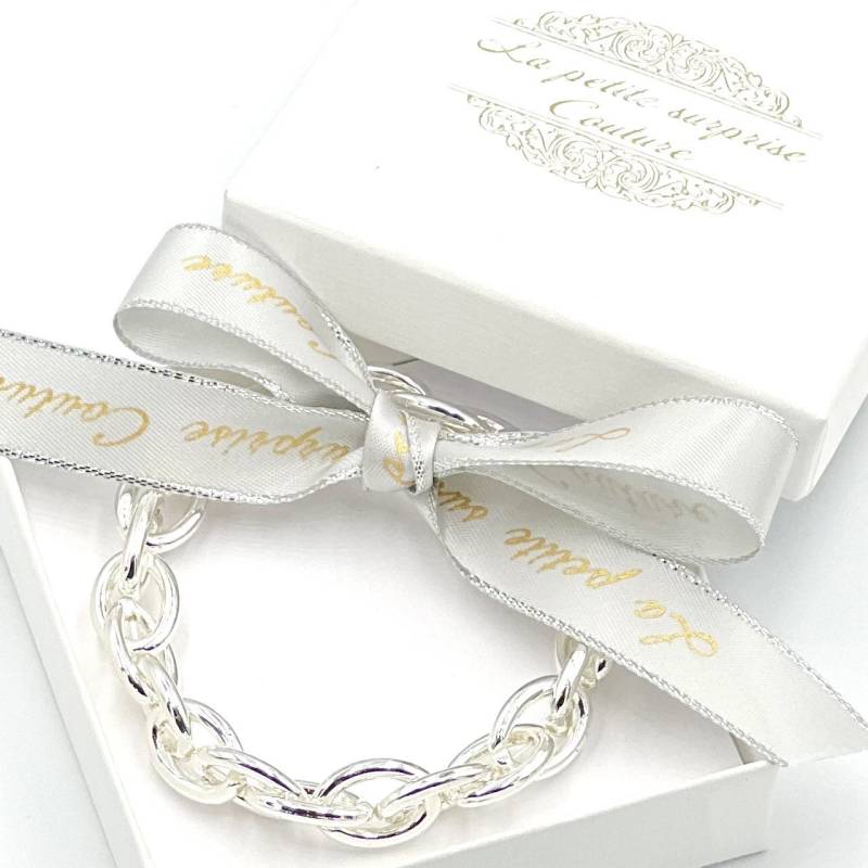 Gliederarmband Chunky Armband Edelstahl Silber Geschenk Gliederarmband Chunky Armband Edelstahl Silber Geschenk von LPSCoutureShop