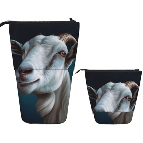 LPSRTWE Teleskop-Federmäppchen, Hello-Brille, Flamingo-Stiftehalter, Stehendes Federmäppchen, niedlicher Ständer, Organizer, Pop-Up-Kosmetiktasche mit Reißverschluss, tragbares Federmäppchen für Büro von LPSRTWE