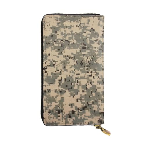 LPSRTWE Ultra Slim Dünne Leder Damen Geldbörse Armee Digital Camouflage Lange Münzbörse Kreditkartenhalter Bifold Clutch, Schwarz, Einheitsgröße, Klassisch, Schwarz , Einheitsgröße, Klassisch von LPSRTWE