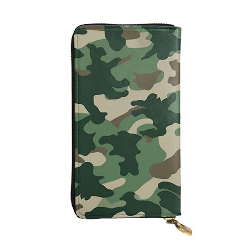 LPSRTWE Ultra Slim Dünne Leder Damen Geldbörse Camouflage Grün Lange Münzbörse Kreditkartenhalter Bifold Clutch, Schwarz, Einheitsgröße, Klassisch, Schwarz , Einheitsgröße, Klassisch von LPSRTWE