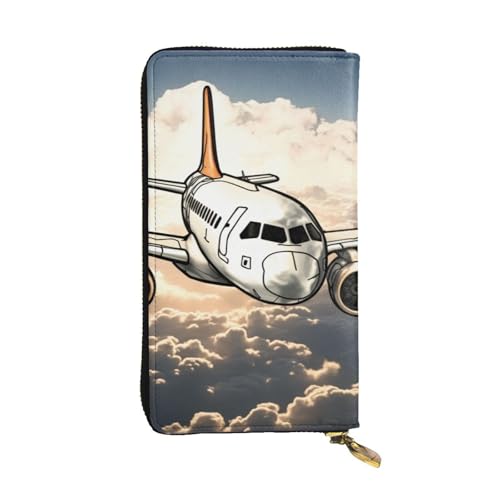 LPSRTWE Ultra Slim Thin Leather Women Wallet Airplane Flying Long Coin Purse Credit Card Holder Bifold Clutch, Black, One Size, Classic, Schwarz , Einheitsgröße, Klassisch von LPSRTWE