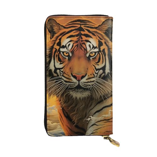 LPSRTWE Ultra Slim Thin Leather Women Wallet Rising Sun Tiger Long Coin Purse Credit Card Holder Bifold Clutch, Black, One Size, Classic, Schwarz , Einheitsgröße, Klassisch von LPSRTWE