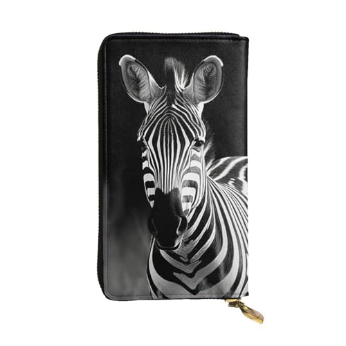 LPSRTWE Ultra Slim Thin Leather Women Wallet Zebra Long Coin Purse Credit Card Holder Bifold Clutch, Black, One Size, Classic, Schwarz , Einheitsgröße, Klassisch von LPSRTWE